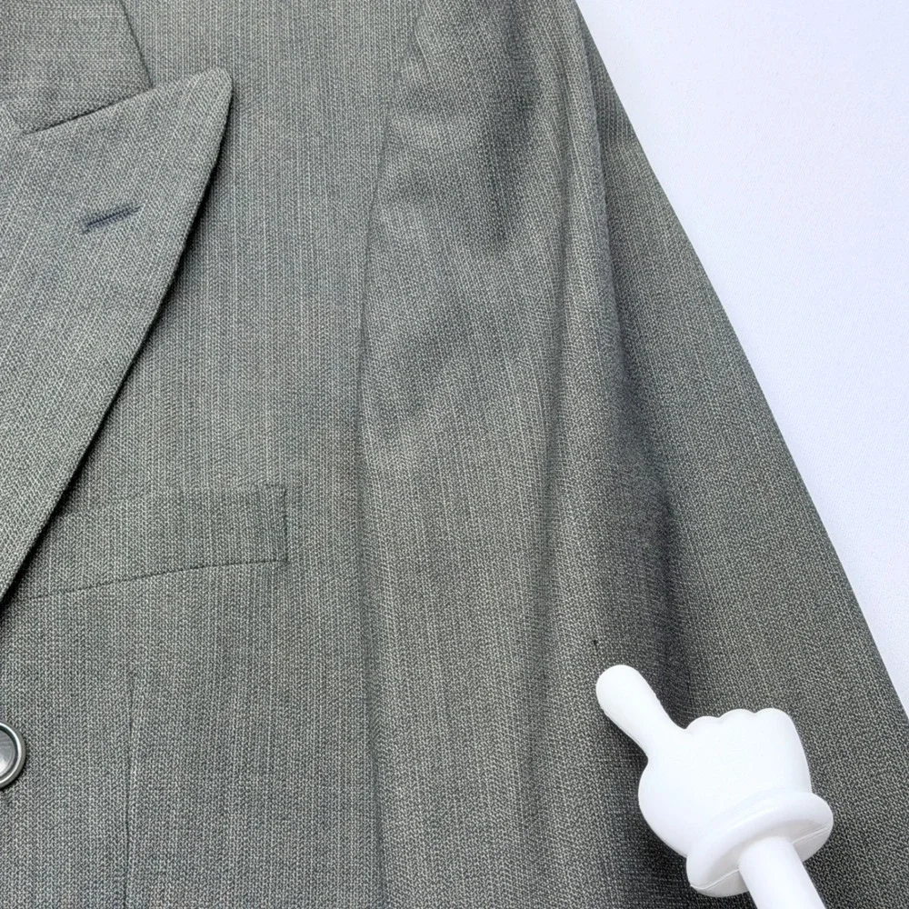 Ungaro Paris Uomo Mens Grey Wool Double Breasted Pinstripe Blazer Jacket 40R